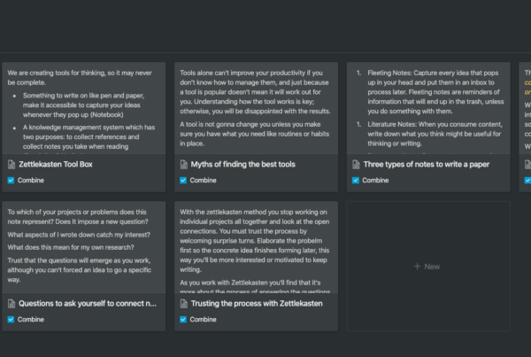 Zettelkasten Cluster in Notion database