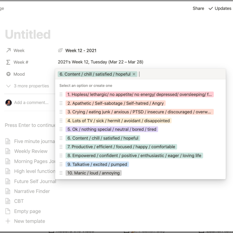 Journaling in Notion