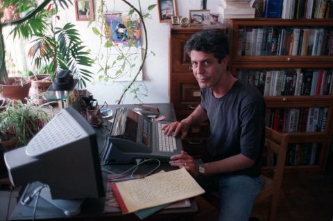 Bourdain Typing Writing